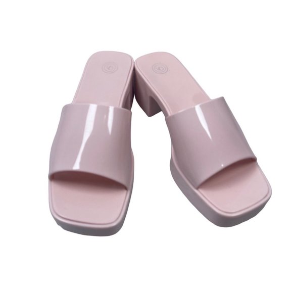 Urban Outfitters UO Pink Jelly Slip-on Mules Sandals Women Sz 6 - Picture 2 of 7
